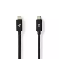 Nedis 1m USB-C 4.0 Gen 3x2 laidas, 240W, 8K@60Hz, 40Gbps | nikeliuotas | 1.00 m | Apvalus | PVC | Juodas | Dėžutė (CCGB66040BK10)