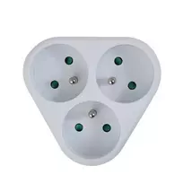 3 lizdų elektros adapteris ESPERANZA ELK303W, kištukas E tipas, 16A, 220–240V, įžemintas, baltas
