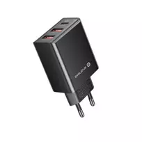 EVELATUS Travel Charger EU Wall 3 Ports 32W USB-C / USB-A2 ETC06 Black