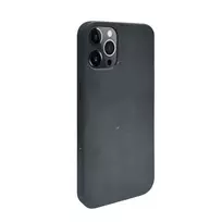iLike Apple iPhone 12 Pro Max Silicone Plastic Case Eco Print Design Black