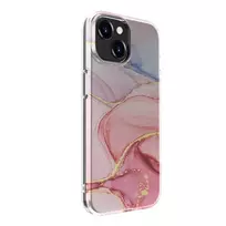 Evelatus Apple iPhone 15 PC Customized Print Design Marble Pink Hard Case