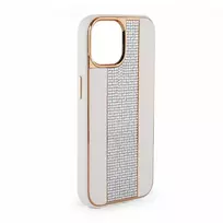 iLike Apple iPhone 15 Pro Max Diamonds and Leather Case White