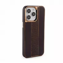 iLike Apple iPhone 15 Pro Max Leather Case Customized Brown