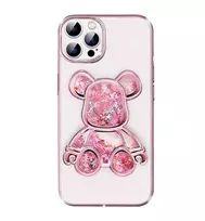 iLike Apple iPhone 13 Pro Silicone Case Print Desire Bear Pink