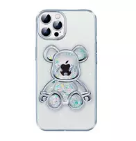 iLike Apple iPhone 14 Pro Silicone Case Print Desire Bear sidabrinis