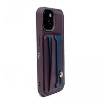 iLike Apple iPhone 15 Pro Leather Pocket Stand Cover Purple