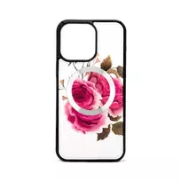 Evelatus Apple iPhone 14 Pro Max Odinis Dėklas su Užtrauktuku Gėlių Dizainas Baltas