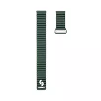 Connect 20mm Flat Head Leather-Silicone Loop Magnetic Watch Strap (130mm M/L) Forest Green