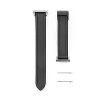 Connect 20mm Silicone Leather Watch Straps with Magnetic Black
