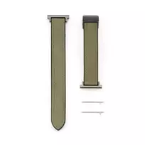 Connect 20mm Silicone Leather Watch Strap with Magnetic Forest Green