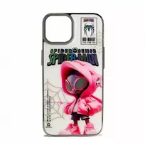 iLike Apple iPhone 14 PC Silicone Case Spider Sense White Pink