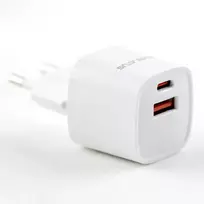 Evelatus USB-A and USB-C 30W Max EU Charger White