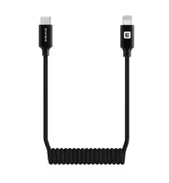 Evelatus AutoSpring Coiled Cable USB C to Lightning Connector 1.2M Black