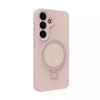 Evelatus Samsung Galaxy S25 Premium Magnetic with Stand Soft Touch Silicone Case Pink Sand