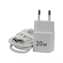 Evelatus FusionChage Wall Charger Bundle 20W Power Adapter - 60W USB-C to USB-C Silicone Cable White