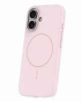 iLike Apple iPhone 16 Soft Touch Silicone Case with Magnetic Light Pink