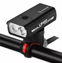 iLike JOHORSE USB įkraunamas dviračio priekinis žibintas, 400LM LED, dviejų spindulių, aliuminio korpusas, baterijos indikatorius, atsparus vandeniui