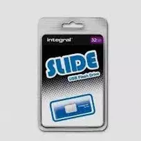 Integral SLIDE INFD32GBSLDBL Blue 32GB USB 2.0 Flash Drive
