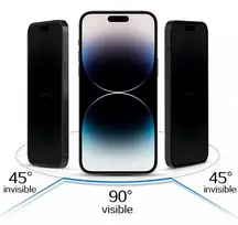 iLike Apple iPhone 15 Grūdinto stiklo privatumo apsauginis stikliukas juodas