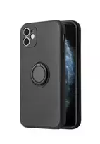 iLike Apple iPhone 12 Pro Silicone Ring Case Black
