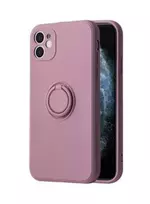 iLike Apple iPhone 13 Silicone Ring Case Purple