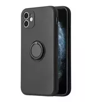 iLike Apple iPhone 14 Silicone Ring Case Black