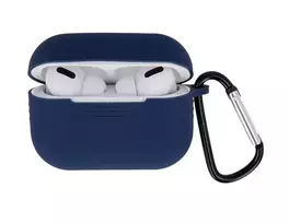 iLike Silicone Protective Case for Apple AirPods Pro 2nd Generation - Dark Blue with Hook