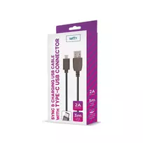 Setty Universal USB Cable 3m 2A Type-C Black