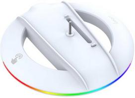 Ausinės „iPega P5S025S“ vertikalus stovas su RGB šviesomis, skirtas „PS5 Slim“ / „PS5 Pro“, baltas (pažeista pakuotė)