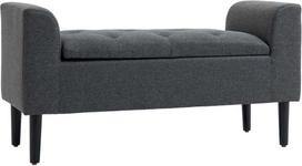 Homcom Minkštas suolas su daiktadėže iki 130 kg - Tamsiai pilka 116 x 44 x 58 cm