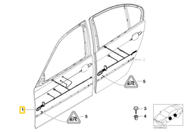 BMW E46 Vairuotojo Pusės Vykdomoji Schema Originalus 61126929230