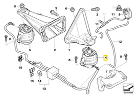 Bmw Motorlager Links 5 E60 E61 E63 E64 Originalus 22116774619