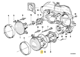 BMW E30 Streuscheibe Dešinė Geltona Originalus 63121385636