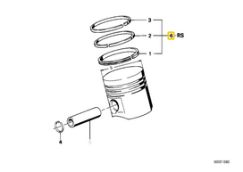 Bmw Kolbenringe Reparatursatz E21 E30 E28 Originalus 11251714849