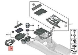 BMW Priekinis Centro Konsolės Skyrelis 5 G30 F90 M5 G31 G32 Originalus 51166833816
