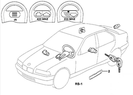 BMW E36 Komplektas Blokavimo sistema Originalus 51219068951