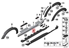 Bmw Mini Countryman Paceman Dešinysis Slenkstis Adapteris Originalus 51779810640