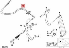 BMW E36 Compact Accelerator Bowden trosas Originalus 35416750379