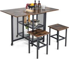 Promotions Valgomojo stalo komplektas, 121.9x71.1x76.2 cm, Ruda Juoda