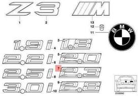 Bmw Z3 E36 Emblema 1998 2000 Originalus 51148412856