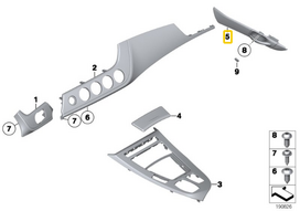 Bmw Z4 E89 Kairio Slenkstės Rankena Alu Linear Brushed Originalus 51419167023