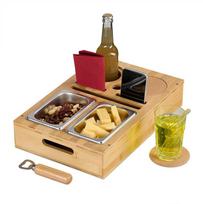 Relaxdays Sofos užkandžių padėklas, 8x40x26 cm, natūralus