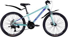 Kalnų dviratis AL 24" Discovery QUBE DD CS, rėmas 11.5", šviesiai turkio spalvos, 2025 m.