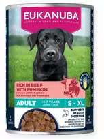 Eukanuba konservuotas pašaras šunims su jautiena ir moliūgais, 400g