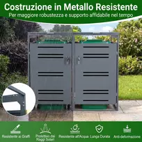 Promotions Šiukšlių dėžės pastogė 132x80x117 cm Pilka Metalinė