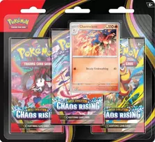 The Pokemon Pokemon TCG: Mega Evolution - Chaos Rising 3-pack Blister Charmeleon