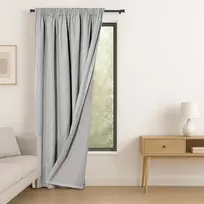 Pilkai juoda užuolaida su kilpomis AmeliaHome 140 × 245 cm