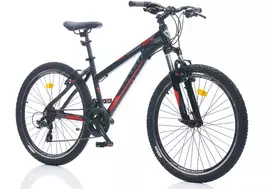 Frame Miesto dviratis TopVelo CORELLI VIA LADY 1.0 (Ratų dydis: 26, Rėmo dydis: 16) Juodas su raudonai pilku dizainu