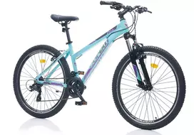 City bike TopVelo CORELLI VIA LADY 1.0 (Wheel size: 26, Frame size: 16) Turquoise / violetinė-pilka