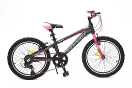 Vaikiškas dviratis TopVelo Corelli GIRL MTB MICROSHIFT (Ratų dydis: 20, Rėmo dydis: 10) Mėlynas / rožinis